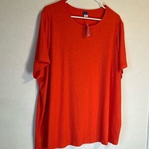 NWT Old Navy Womens Orange Soft & Stretchy Scoop Neck Tee. Size XXL